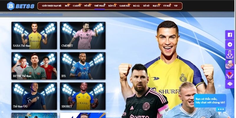 Không gian Thể thao Bet88 tích hợp hơn 30 bộ môn khác nhau